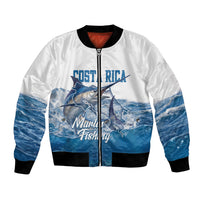 Blue Marlin Fishing Costa Rica Bomber Jacket Makaira Nigricans Deep Sea Fishing