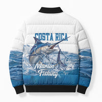Blue Marlin Fishing Costa Rica Bomber Puffer Jacket Makaira Nigricans Deep Sea Fishing