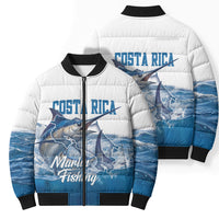 Blue Marlin Fishing Costa Rica Bomber Puffer Jacket Makaira Nigricans Deep Sea Fishing