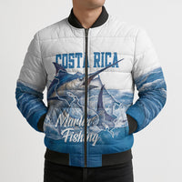 Blue Marlin Fishing Costa Rica Bomber Puffer Jacket Makaira Nigricans Deep Sea Fishing
