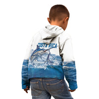 Blue Marlin Fishing Costa Rica Kid Hoodie Makaira Nigricans Deep Sea Fishing