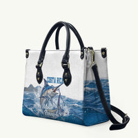 Blue Marlin Fishing Costa Rica Leather Bag Makaira Nigricans Deep Sea Fishing