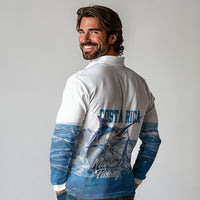 Blue Marlin Fishing Costa Rica Long Sleeve Polo Shirt Makaira Nigricans Deep Sea Fishing