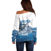Blue Marlin Fishing Costa Rica Off Shoulder Sweater Makaira Nigricans Deep Sea Fishing
