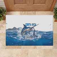 Blue Marlin Fishing Costa Rica Rubber Doormat Makaira Nigricans Deep Sea Fishing