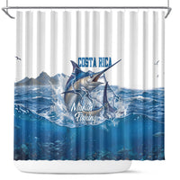Blue Marlin Fishing Costa Rica Shower Curtain Makaira Nigricans Deep Sea Fishing