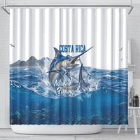 Blue Marlin Fishing Costa Rica Shower Curtain Makaira Nigricans Deep Sea Fishing