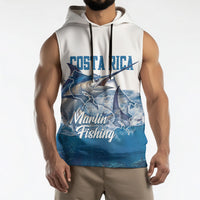 Blue Marlin Fishing Costa Rica Sleeveless Hoodie Makaira Nigricans Deep Sea Fishing