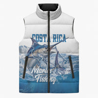 Blue Marlin Fishing Costa Rica Sleeveless Puffer Jacket Makaira Nigricans Deep Sea Fishing