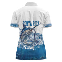 Blue Marlin Fishing Costa Rica Women Polo Shirt Makaira Nigricans Deep Sea Fishing