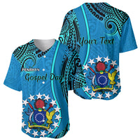 Personalised 13 March Penrhyn Island Gospel Day Baseball Jersey Cook Islands Tribal Pattern - Wonder Print Shop