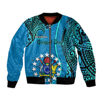 Personalised 13 March Penrhyn Island Gospel Day Bomber Jacket Cook Islands Tribal Pattern - Wonder Print Shop