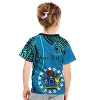 Personalised 13 March Penrhyn Island Gospel Day Kid T Shirt Cook Islands Tribal Pattern - Wonder Print Shop