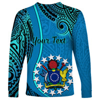 Personalised 13 March Penrhyn Island Gospel Day Long Sleeve Shirt Cook Islands Tribal Pattern - Wonder Print Shop