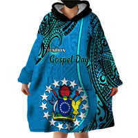 Personalised 13 March Penrhyn Island Gospel Day Wearable Blanket Hoodie Cook Islands Tribal Pattern - Wonder Print Shop