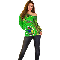25 May Palmerston Island Gospel Day Off Shoulder Sweater Cook Islands Tribal Pattern - Wonder Print Shop