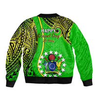 25 May Palmerston Island Gospel Day Sleeve Zip Bomber Jacket Cook Islands Tribal Pattern - Wonder Print Shop