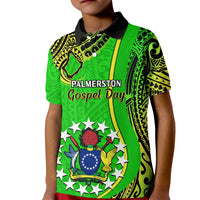 Personalised 25 May Palmerston Island Gospel Day Kid Polo Shirt Cook Islands Tribal Pattern - Wonder Print Shop