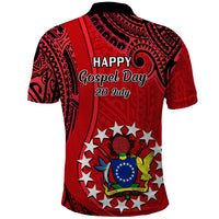 20 July Atiu Island Gospel Day Polo Shirt Cook Islands Tribal Pattern - Wonder Print Shop
