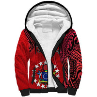 20 July Atiu Island Gospel Day Sherpa Hoodie Cook Islands Tribal Pattern - Wonder Print Shop