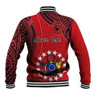 Personalised 20 July Atiu Island Gospel Day Baseball Jacket Cook Islands Tribal Pattern - Wonder Print Shop
