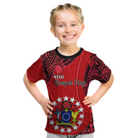 Personalised 20 July Atiu Island Gospel Day Kid T Shirt Cook Islands Tribal Pattern - Wonder Print Shop