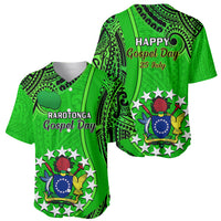 25 July Rarotonga Island Gospel Day Baseball Jersey Cook Islands Tribal Pattern - Wonder Print Shop