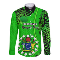 25 July Rarotonga Island Gospel Day Long Sleeve Button Shirt Cook Islands Tribal Pattern - Wonder Print Shop
