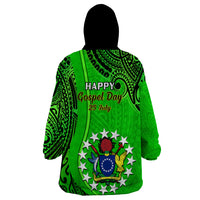 25 July Rarotonga Island Gospel Day Wearable Blanket Hoodie Cook Islands Tribal Pattern - Wonder Print Shop