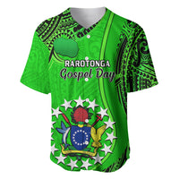 Personalised 25 July Rarotonga Island Gospel Day Baseball Jersey Cook Islands Tribal Pattern - Wonder Print Shop
