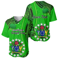 Personalised 25 July Rarotonga Island Gospel Day Baseball Jersey Cook Islands Tribal Pattern - Wonder Print Shop