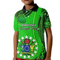 Personalised 25 July Rarotonga Island Gospel Day Kid Polo Shirt Cook Islands Tribal Pattern - Wonder Print Shop