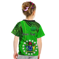 Personalised 25 July Rarotonga Island Gospel Day Kid T Shirt Cook Islands Tribal Pattern - Wonder Print Shop