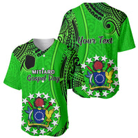 Personalised 21 July Mitiaro Island Gospel Day Baseball Jersey Cook Islands Tribal Pattern - Wonder Print Shop