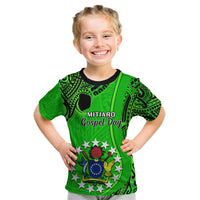 Personalised 21 July Mitiaro Island Gospel Day Kid T Shirt Cook Islands Tribal Pattern - Wonder Print Shop