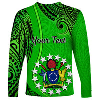 Personalised 21 July Mitiaro Island Gospel Day Long Sleeve Shirt Cook Islands Tribal Pattern - Wonder Print Shop