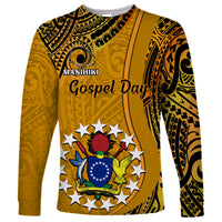 8 August  Manihiki Island Gospel Day Long Sleeve Shirt Cook Islands Tribal Pattern - Wonder Print Shop