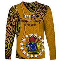8 August  Manihiki Island Gospel Day Long Sleeve Shirt Cook Islands Tribal Pattern - Wonder Print Shop