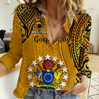 8 August  Manihiki Island Gospel Day Women Casual Shirt Cook Islands Tribal Pattern - Wonder Print Shop