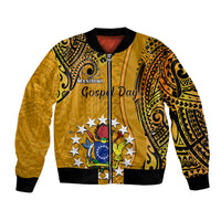 Personalised 8 August Manihiki Island Gospel Day Bomber Jacket Cook Islands Tribal Pattern - Wonder Print Shop