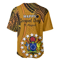 15 August Rakahanga Island Gospel Day Baseball Jersey Cook Islands Tribal Pattern - Wonder Print Shop