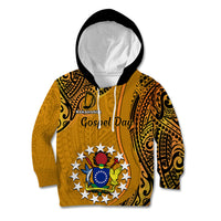 15 August Rakahanga Island Gospel Day Kid Hoodie Cook Islands Tribal Pattern - Wonder Print Shop