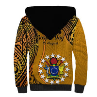15 August Rakahanga Island Gospel Day Sherpa Hoodie Cook Islands Tribal Pattern - Wonder Print Shop