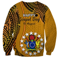 15 August Rakahanga Island Gospel Day Sweatshirt Cook Islands Tribal Pattern - Wonder Print Shop
