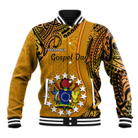 Personalised 15 August Rakahanga Island Gospel Day Baseball Jacket Cook Islands Tribal Pattern - Wonder Print Shop