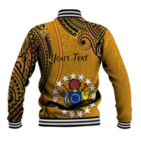Personalised 15 August Rakahanga Island Gospel Day Baseball Jacket Cook Islands Tribal Pattern - Wonder Print Shop