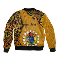 Personalised 15 August Rakahanga Island Gospel Day Bomber Jacket Cook Islands Tribal Pattern - Wonder Print Shop