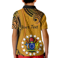 Personalised 15 August Rakahanga Island Gospel Day Kid Polo Shirt Cook Islands Tribal Pattern - Wonder Print Shop