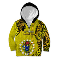 27 October Aitutaki Island Gospel Day Kid Hoodie Cook Islands Tribal Pattern - Wonder Print Shop