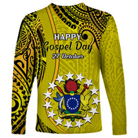 27 October Aitutaki Island Gospel Day Long Sleeve Shirt Cook Islands Tribal Pattern - Wonder Print Shop